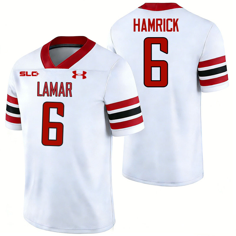 Lamar Cardinals #6 Ronnie Hamrick College Football Jerseys,Uniforms-White